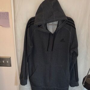 Adidas Charcoal Full-Zip Hoodie